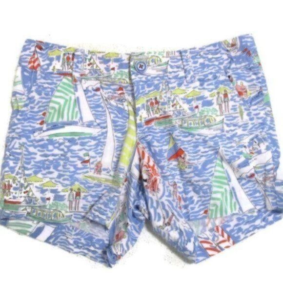 Lilly Pulitzer Callahan Shorts Boat Party  00  xxs - Picture 1 of 7
